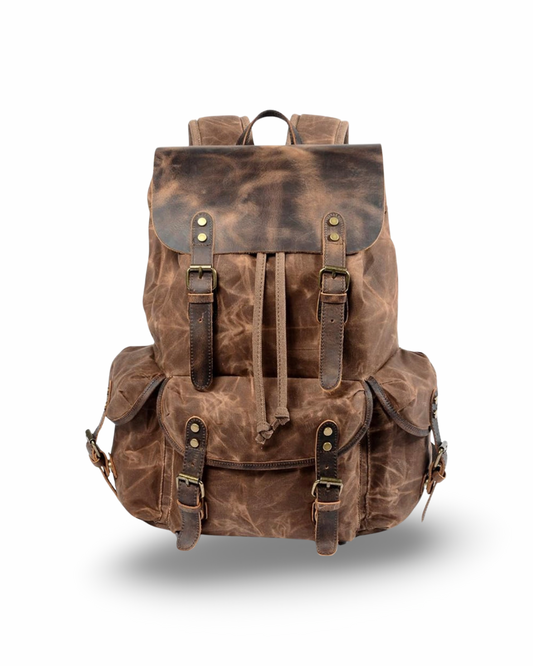 Heavy Canvas and Leather Retro Backpack